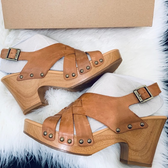 korks berengo wood heel sandals